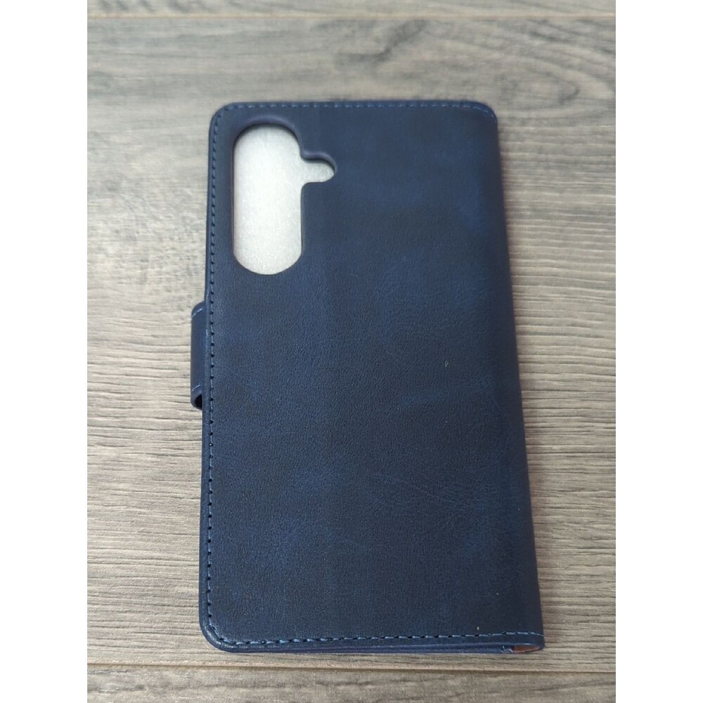 Samsung S25 Wallet Case Navy PU Leather - Picture 3 of 4